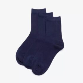 3-pack Crew-sokken, marineblauw