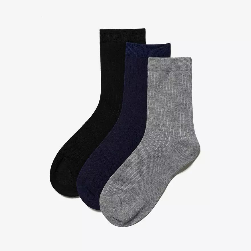 3-pack Crew-sokken, zwart met verschillende kleuren 3-pack Crew-sokken, zwart met verschillende kleuren