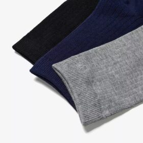 3-pack Crew-sokken, zwart met verschillende kleuren