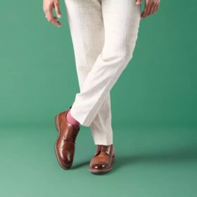 Aldwin Lace tan leren heren-Oxfords