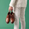 Aldwin Lace tan leren heren-Oxfords