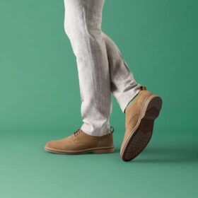 Aldwin Lace tan suède Oxfords voor heren