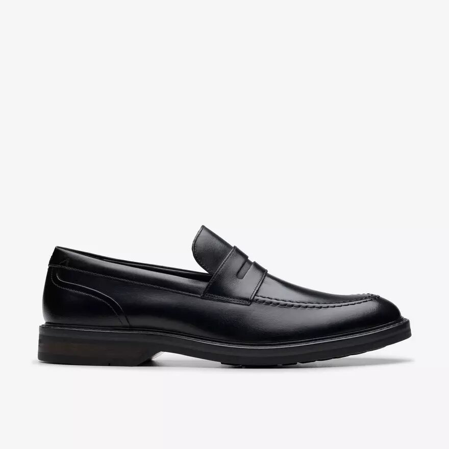Aldwin Step herenloafers van zwart leer Aldwin Step herenloafers van zwart leer