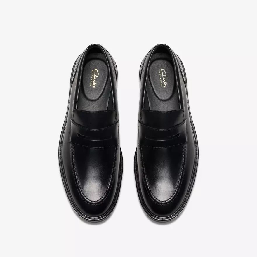 Aldwin Step herenloafers van zwart leer Aldwin Step herenloafers van zwart leer