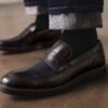 Aldwin Step herenloafers van zwart leer Aldwin Step herenloafers van zwart leer