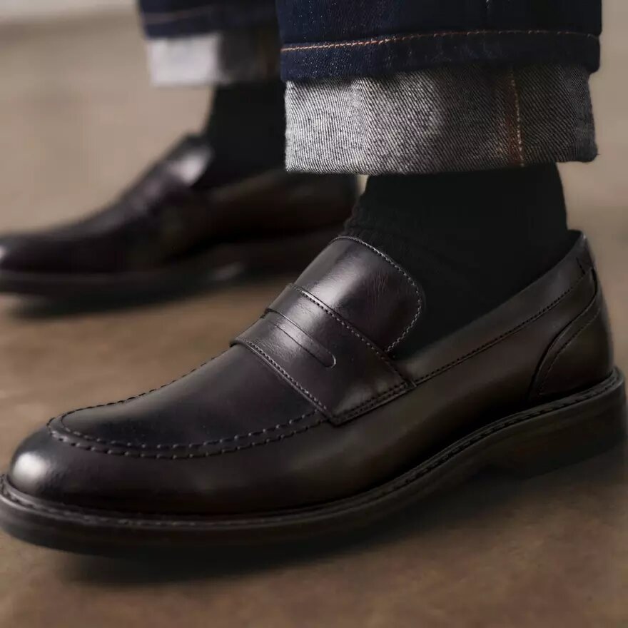 Aldwin Step herenloafers van zwart leer Aldwin Step herenloafers van zwart leer