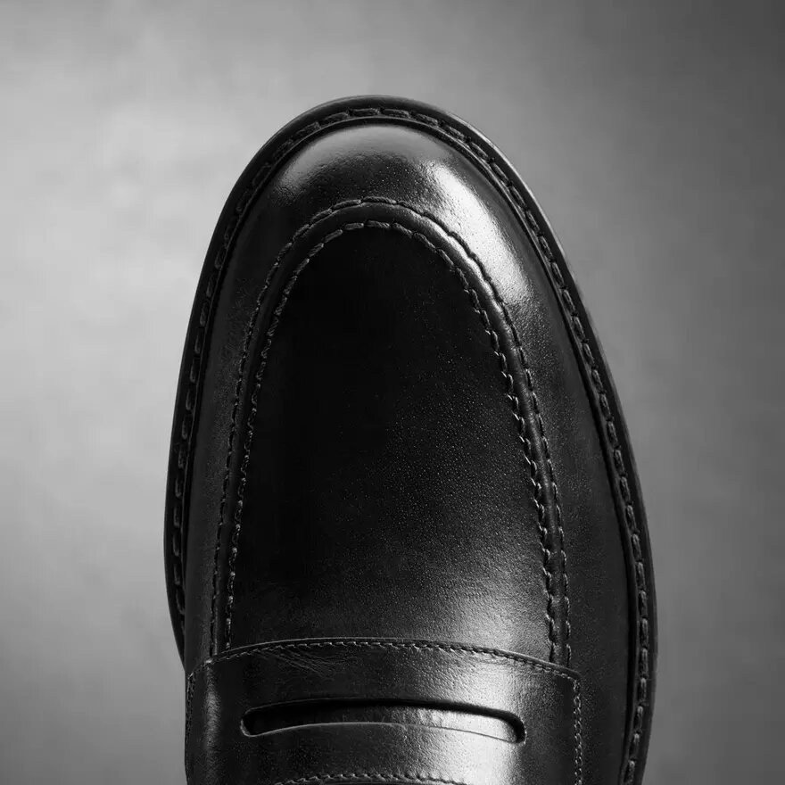 Aldwin Step herenloafers van zwart leer Aldwin Step herenloafers van zwart leer
