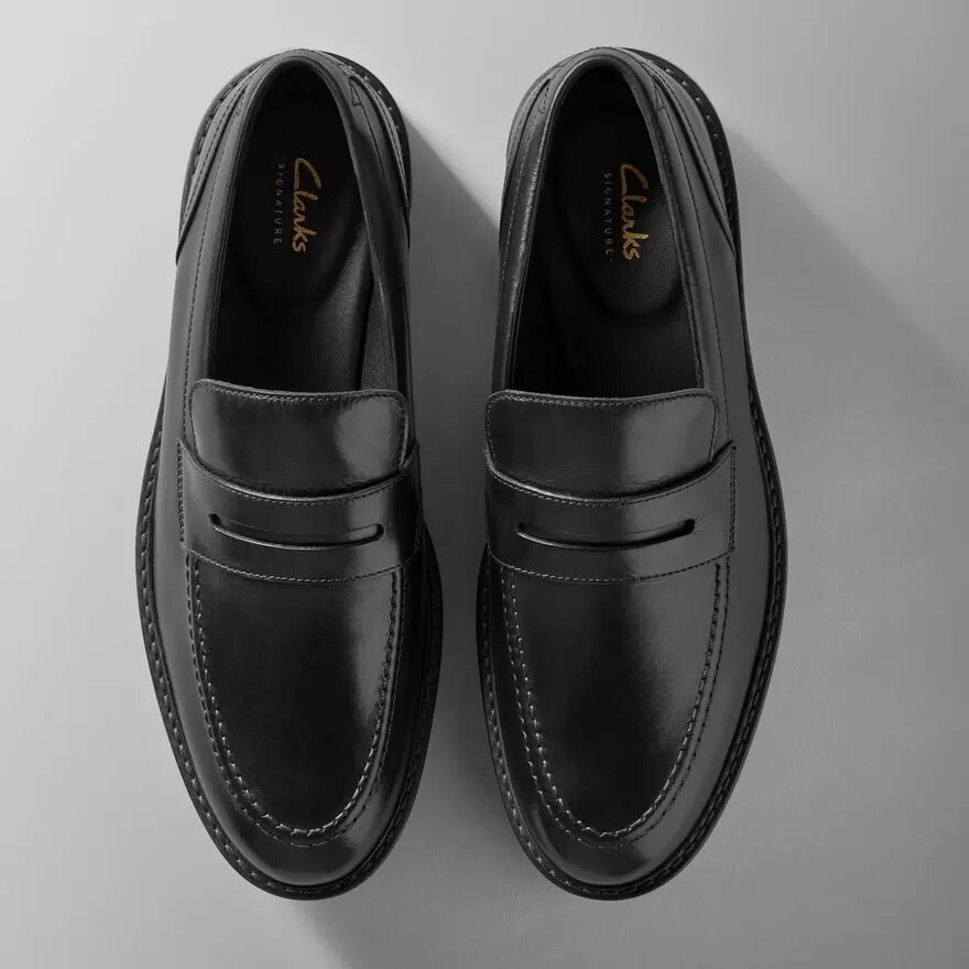 Aldwin Step herenloafers van zwart leer Aldwin Step herenloafers van zwart leer