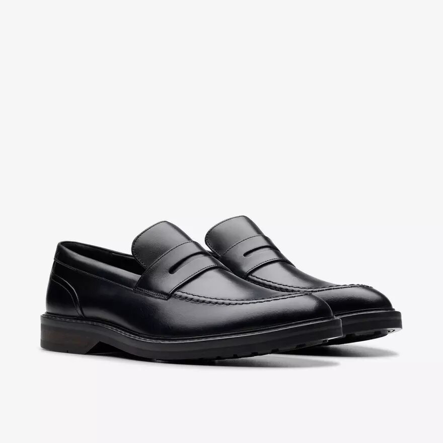 Aldwin Step herenloafers van zwart leer Aldwin Step herenloafers van zwart leer