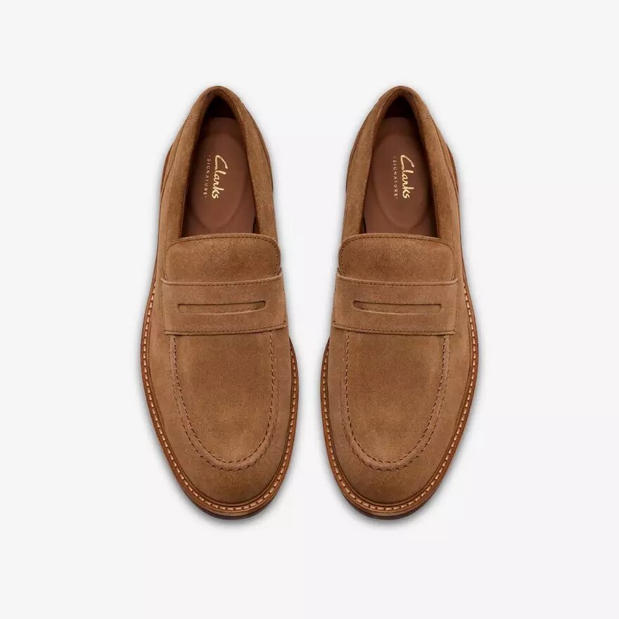 Aldwin Step tan suède Loafers voor heren Aldwin Step tan suède Loafers voor heren