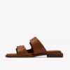 Ariany Bay platte sandalen van bruin leer voor dames Ariany Bay platte sandalen van bruin leer voor dames
