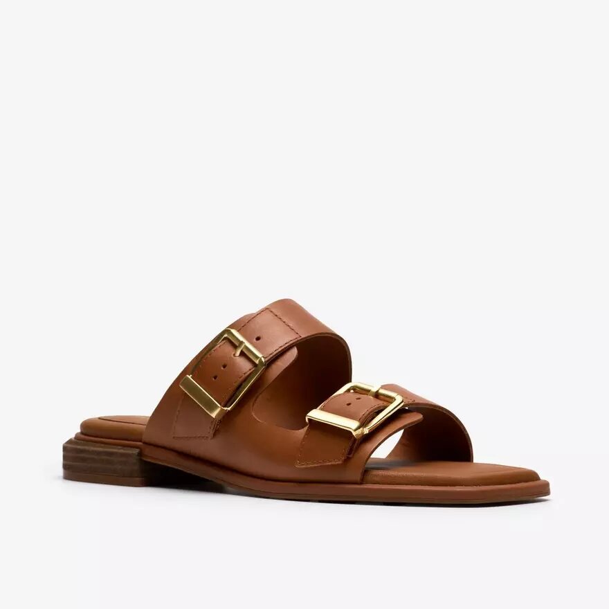 Ariany Bay platte sandalen van bruin leer voor dames Ariany Bay platte sandalen van bruin leer voor dames