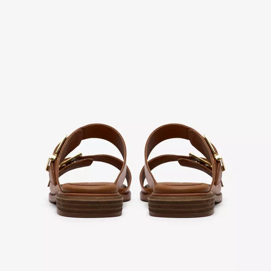 Ariany Bay platte sandalen van bruin leer voor dames Ariany Bay platte sandalen van bruin leer voor dames