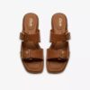 Ariany Bay platte sandalen van bruin leer voor dames Ariany Bay platte sandalen van bruin leer voor dames