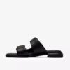 Ariany Bay platte sandalen van zwart leer voor dames