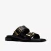 Ariany Bay platte sandalen van zwart leer voor dames
