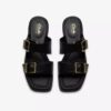 Ariany Bay platte sandalen van zwart leer voor dames