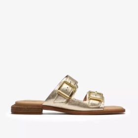 Ariany Bay platte sandalen voor dames in zacht goud