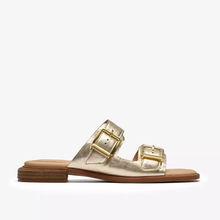 Ariany Bay platte sandalen voor dames in zacht goud Ariany Bay platte sandalen voor dames in zacht goud