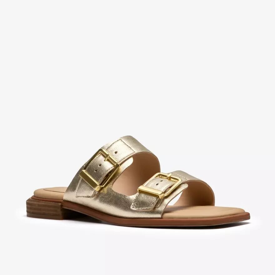 Ariany Bay platte sandalen voor dames in zacht goud Ariany Bay platte sandalen voor dames in zacht goud