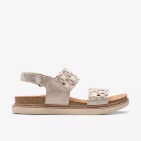 Arwell Glide metallic combinatie-platte sandalen voor dames