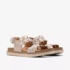 Arwell Glide metallic combinatie-platte sandalen voor dames