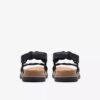 Arwell Glide zwarte combinatie-platte sandalen voor dames