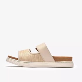 Arwell Step crèmekleurige leren platte sandalen voor dames