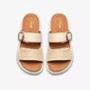 Arwell Step crèmekleurige leren platte sandalen voor dames Arwell Step crèmekleurige leren platte sandalen voor dames