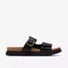 Arwell Step platte sandalen van zwart leer voor dames Arwell Step platte sandalen van zwart leer voor dames