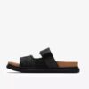Arwell Step platte sandalen van zwart leer voor dames Arwell Step platte sandalen van zwart leer voor dames