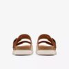 Arwell Step platte sandalen voor dames van tan-kleurig leer