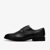 Bowburn Cap heren, zwarte leren Oxfords
