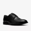 Bowburn Cap heren, zwarte leren Oxfords