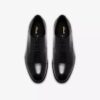 Bowburn Cap heren, zwarte leren Oxfords