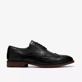 Bowburn Tip heren-Oxfords van zwart leer