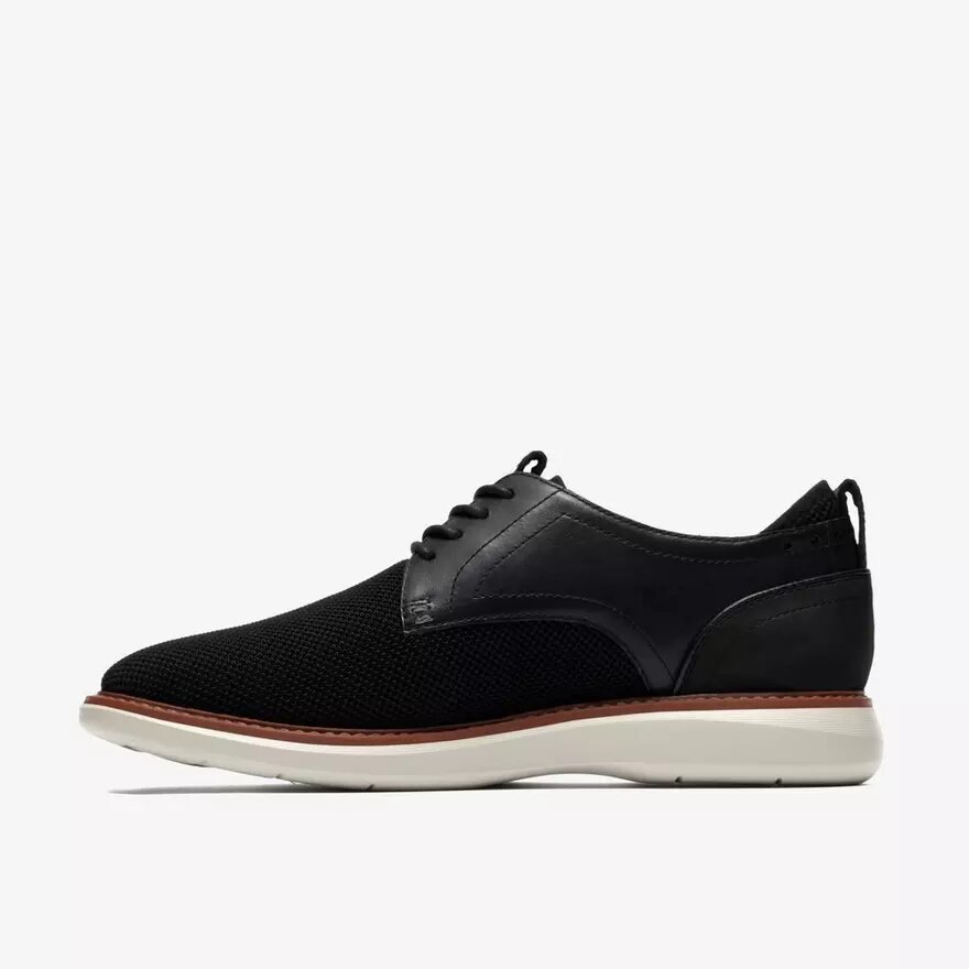 Brantin effen zwarte gebreide Oxford-schoen voor heren Brantin effen zwarte gebreide Oxford-schoen voor heren
