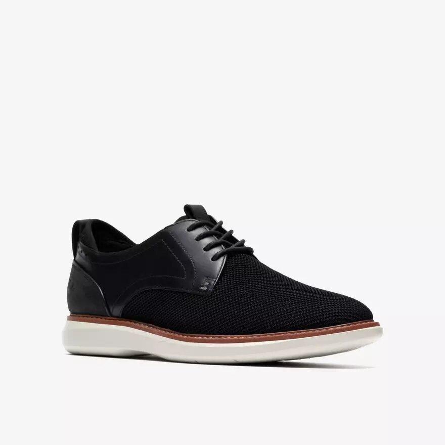 Brantin effen zwarte gebreide Oxford-schoen voor heren Brantin effen zwarte gebreide Oxford-schoen voor heren