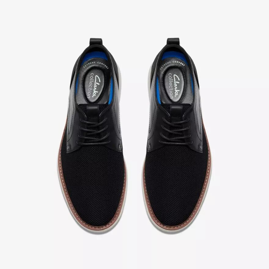 Brantin effen zwarte gebreide Oxford-schoen voor heren Brantin effen zwarte gebreide Oxford-schoen voor heren