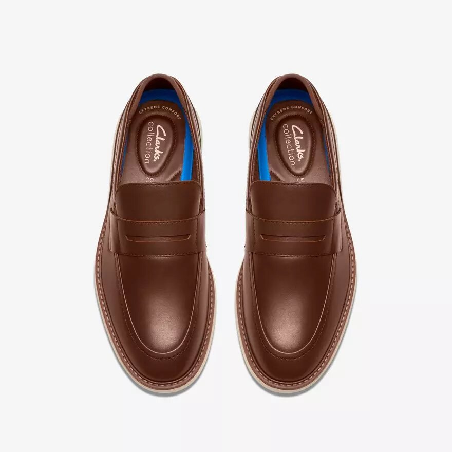 Brantin-loafers voor heren van bruin leer Brantin-loafers voor heren van bruin leer