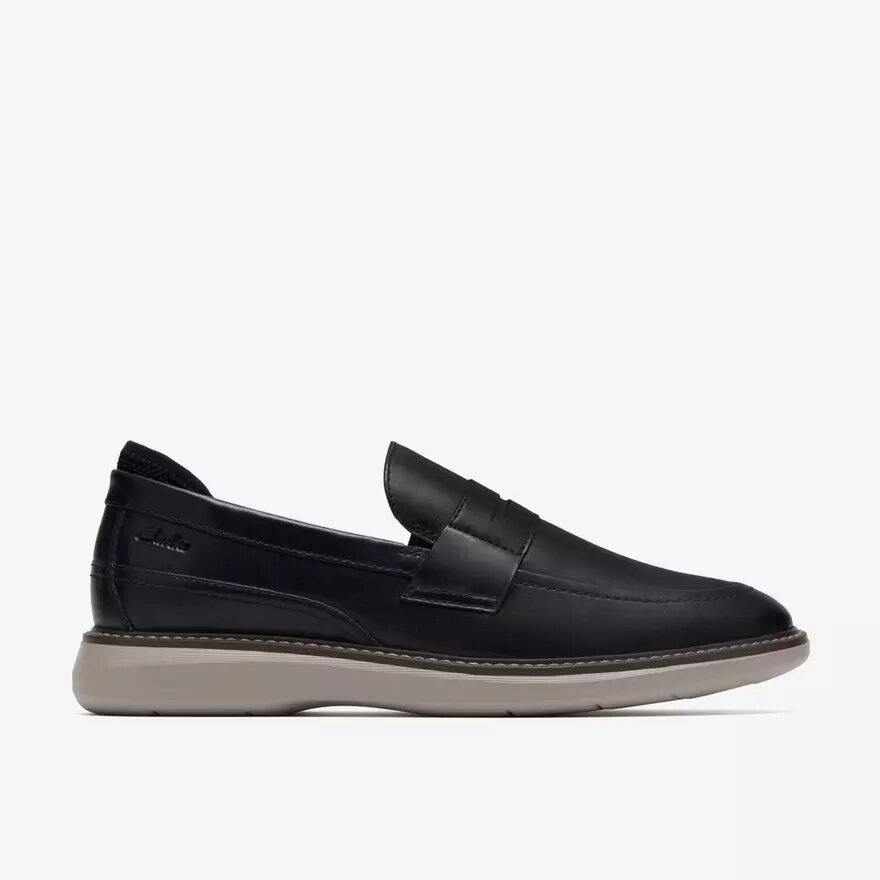Brantin-loafers voor heren, zwarte leren Loafers Brantin-loafers voor heren, zwarte leren Loafers