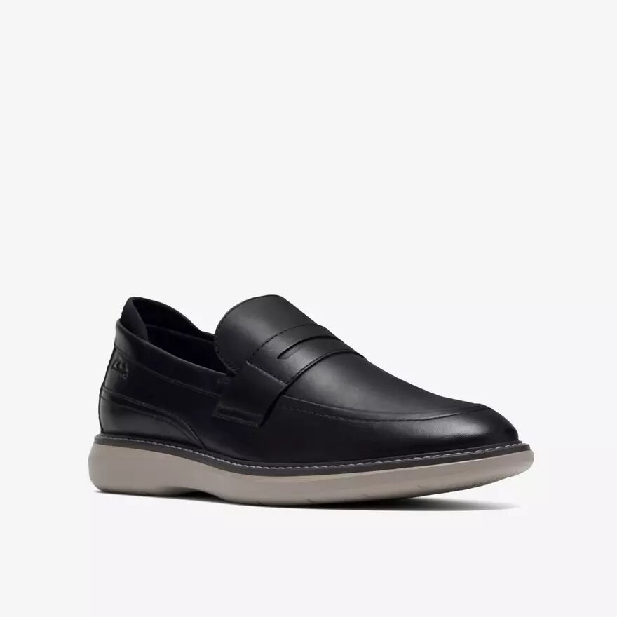 Brantin-loafers voor heren, zwarte leren Loafers Brantin-loafers voor heren, zwarte leren Loafers