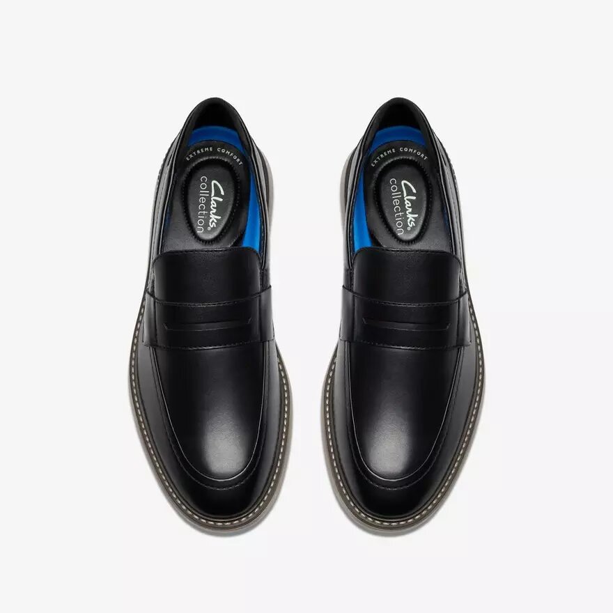 Brantin-loafers voor heren, zwarte leren Loafers Brantin-loafers voor heren, zwarte leren Loafers