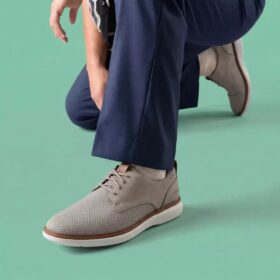 Brantin Plain grijze gebreide Oxford-schoen voor heren