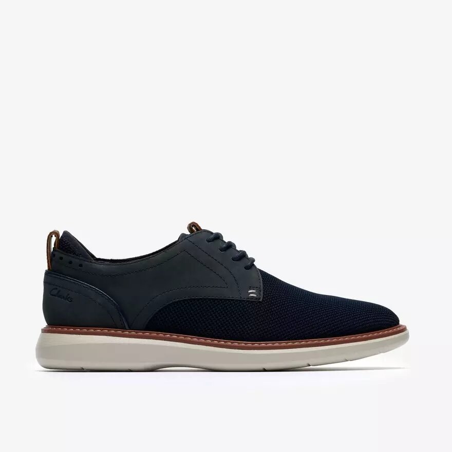 Brantin Plain marineblauwe gebreide derbyschoen voor heren Brantin Plain marineblauwe gebreide derbyschoen voor heren