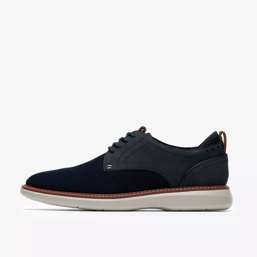 Brantin Plain marineblauwe gebreide derbyschoen voor heren Brantin Plain marineblauwe gebreide derbyschoen voor heren