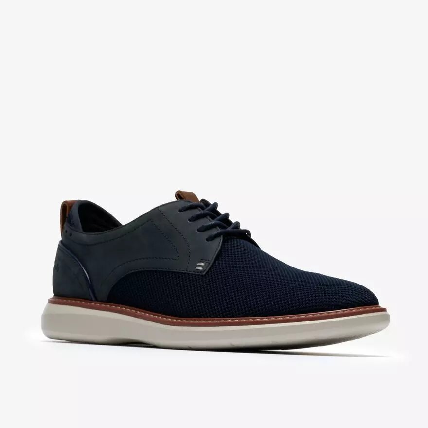 Brantin Plain marineblauwe gebreide derbyschoen voor heren Brantin Plain marineblauwe gebreide derbyschoen voor heren