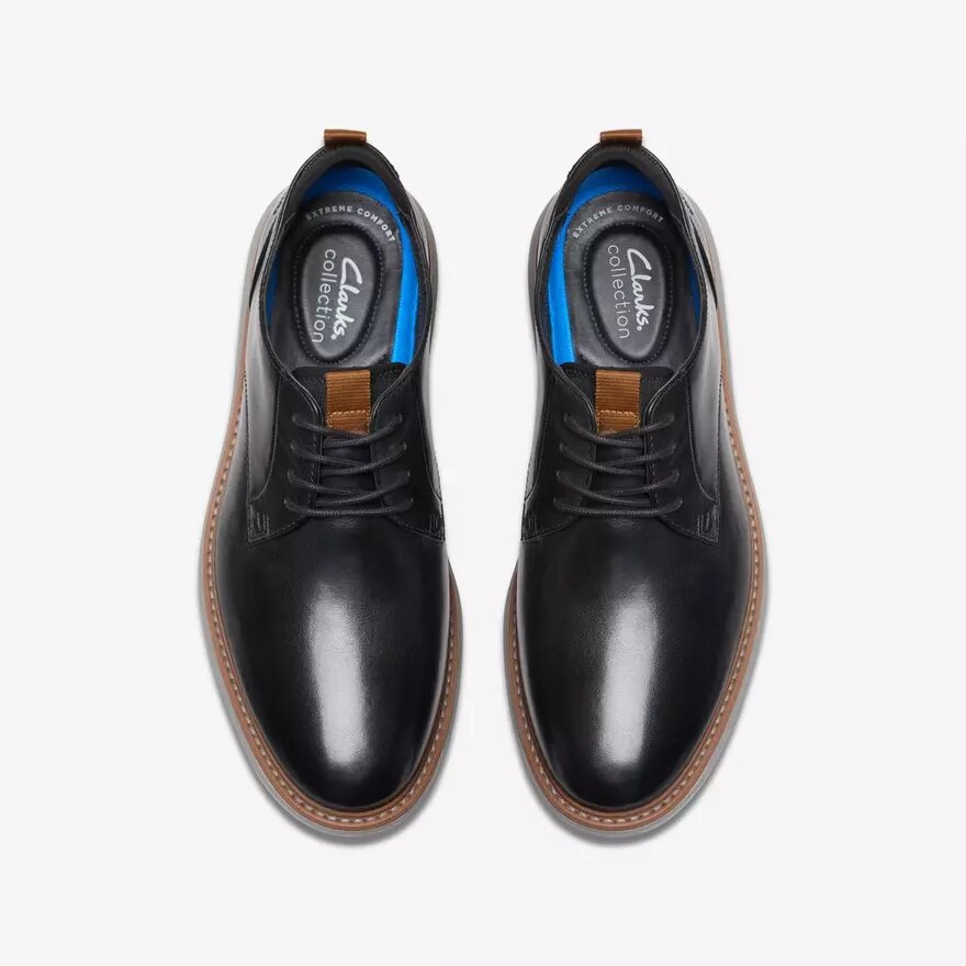 Brantin Plain zwarte leren Oxfords voor heren Brantin Plain zwarte leren Oxfords voor heren