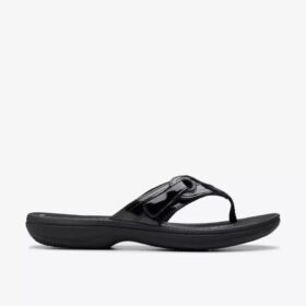 Breeze Reyna zwarte lakleren Cloudsteppers™-Flip-flops voor dames
