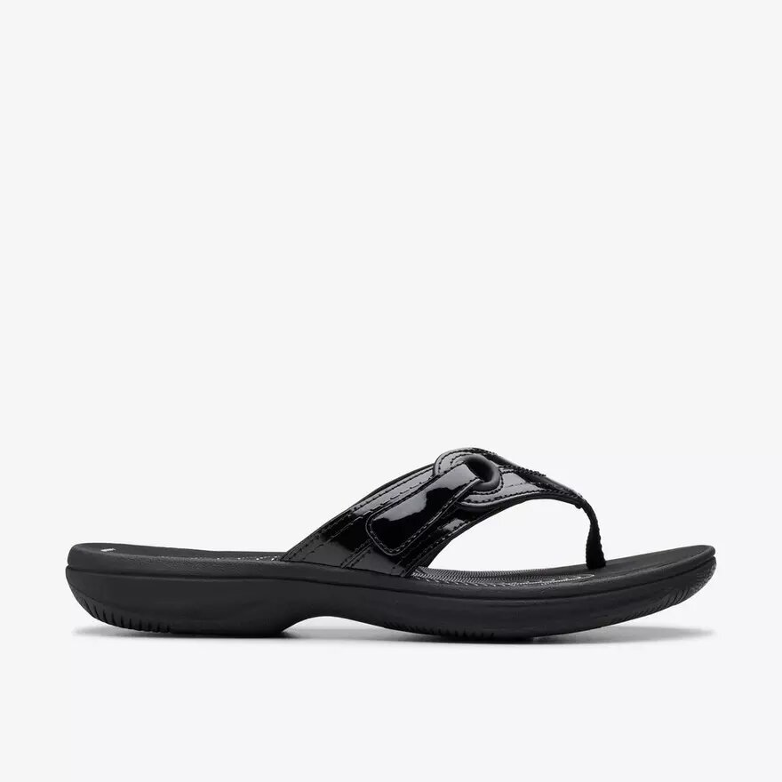 Breeze Reyna zwarte lakleren Cloudsteppers™-Flip-flops voor dames Breeze Reyna zwarte lakleren Cloudsteppers™-Flip-flops voor dames